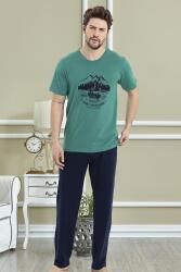 %100 Pamuklu Baskılı T-shirt ve Alt Pijama Takım - 2