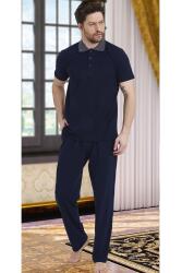 %100 Pamuklu Erkek Polo Yaka Kısa Kol T-shirt ve Alt Pijama Takım - 4