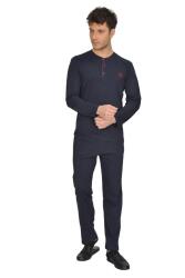 %100 Pamuklu Penye Çeyizlik Düz Renk Kutulu Erkek Pijama Takım, Kutulu Gönderilir (1)