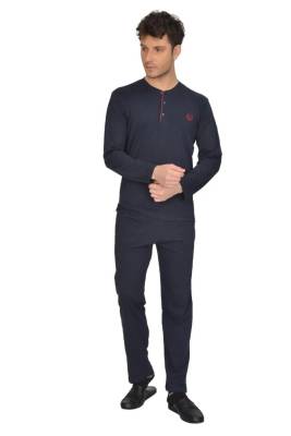 %100 Pamuklu Penye Çeyizlik Erkek Pijama Takım, Kutulu Gönderilir - 3