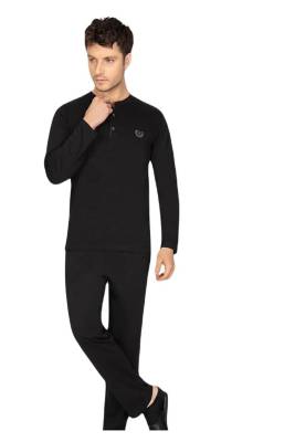 %100 Pamuklu Penye Çeyizlik Erkek Pijama Takım, Kutulu Gönderilir - 4