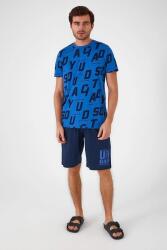 %100 Pamuklu T-shirt Şort Takım Saks