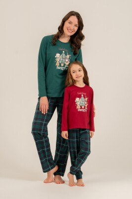 Anne Kız Yılbaşı Pijama Takım, Yetişkin ve Çocuk Pijamaları Ayrı Fiyatlardadır - 1
