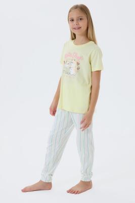 Anne ve Çocuk Pijamaları Ayrı Ayrı Satılır, %100 Pamuk Anne Kız Pijama Takımı Kombini - 4