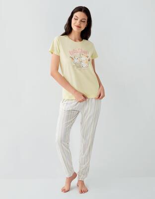 Anne ve Çocuk Pijamaları Ayrı Ayrı Satılır, %100 Pamuk Anne Kız Pijama Takımı Kombini - 7