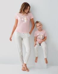 Anne ve Çocuk Pijamaları Ayrı Ayrı Satılır, %100 Pamuk Anne Kız Pijama Takımı Kombini Pembe