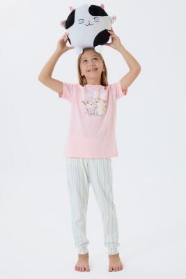 Anne ve Çocuk Pijamaları Ayrı Ayrı Satılır, %100 Pamuk Anne Kız Pijama Takımı Kombini - 10