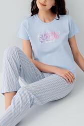 Anne ve Çocuk Pijamaları Ayrı Ayrı Satılır, %100 Pamuk, Kırmızı Kalpli Desen, Anne Kız Pijama Takımı Kombini - 3