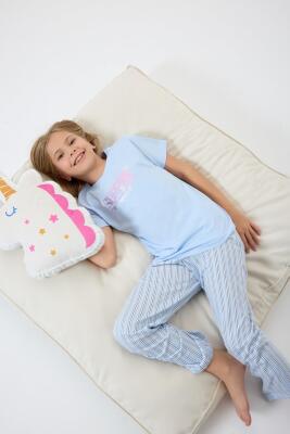 Anne ve Çocuk Pijamaları Ayrı Ayrı Satılır, %100 Pamuk, Kırmızı Kalpli Desen, Anne Kız Pijama Takımı Kombini - 5