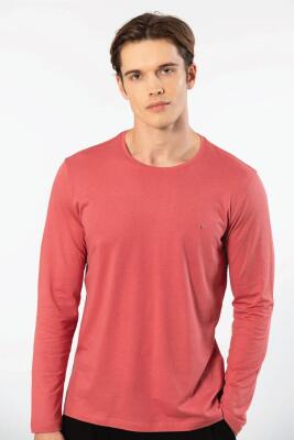 Cacharel Erkek %50 Modal, %50 Pamuk Bisiklet Yaka Uzunkol T-shirt - 12