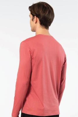 Cacharel Erkek %50 Modal, %50 Pamuk Bisiklet Yaka Uzunkol T-shirt - 13