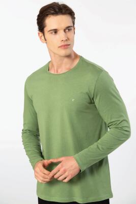 Cacharel Erkek %50 Modal, %50 Pamuk Bisiklet Yaka Uzunkol T-shirt - 20