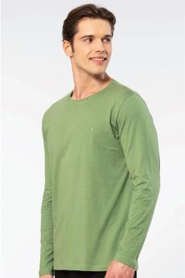 Cacharel Erkek %50 Modal, %50 Pamuk Bisiklet Yaka Uzunkol T-shirt - 23