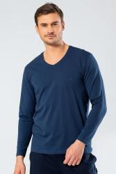 Cacharel Erkek Uzunkol V Yaka T-shirt, %95 Pamuk %5 Elestan indigo