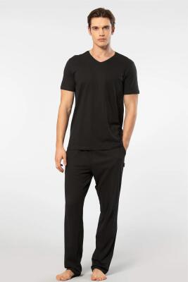 Cacharel V Yaka T-shirt ve Cepli Pijama Takım, %50 Pamuk %50 Modal - 26