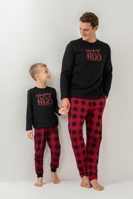 Ekoseli Kışlık Siyah Pijama Takım – Yetişkin ve Çocuk Pijamalar Ayrı Ayrı Fiyatlandırılır - 1
