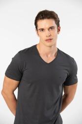 Erkek Kısakol V Yaka T-shirt, %50 Pamuk %50 Modal Antrasit