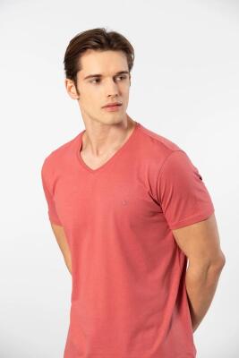 Erkek Kısakol V Yaka T-shirt, %50 Pamuk %50 Modal - 14