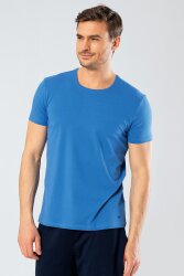 Erkek Pamuklu V Yaka Kısakol T-shirt, %95 Pamuk %5 Likra - 20