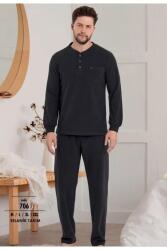 Erse Erkek Pijama Takım, %100 Pamuk, Selanik Dokuma, Kışlık Pijama, Cep Detay Uzun Kol Kahve