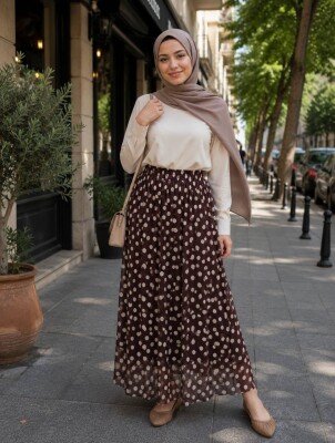 Kadın Puantiyeli Tül Etek, Astarlı Etek, 95cm, Standart Beden - 3
