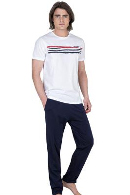 Pierre Cardin Bisiklet Yaka Kısa Kol Tam Kalıp Erkek Pijama Takım, %100 Pamuk, Ceplidir - 1