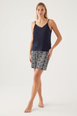 Pierre Cardin Geometrik Desenli 3'lü Sabahlık Atlet Şort Takımı - 2