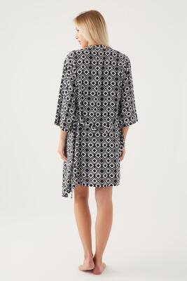 Pierre Cardin Geometrik Desenli 3'lü Sabahlık Atlet Şort Takımı - 4