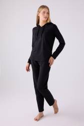 Pierre Cardin İkili Pijama Polar Takım SİYAH