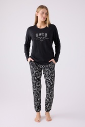 Pierre Cardin İkili Pijama Takım Siyah - Süprem  - 1