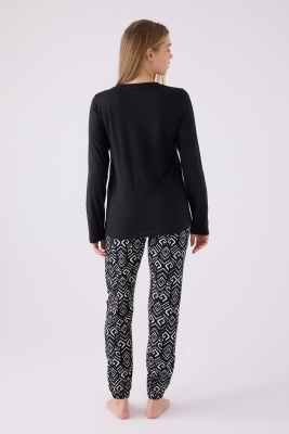 Pierre Cardin İkili Pijama Takım Siyah - Süprem  - 4