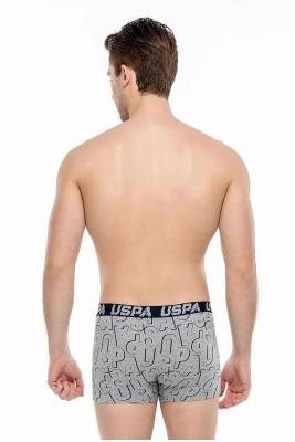 U.S. Polo Assn. Erkek Siyah Antrasit Ve Uspa Baskılı 3'lü Boxer - 7