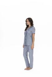 Us Polo Çizgili, Gömlek Yaka, %100 Pamuklu Pijama Takım - 3