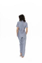 Us Polo Çizgili, Gömlek Yaka, %100 Pamuklu Pijama Takım - 5