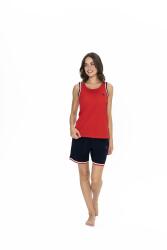 Us Polo Kadın Askılı T-shirt ve Cepli Şort Takım Kırmızı
