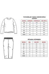 Yeni Sezon Parça Renkli Kışlık Ekek Pijama Takım - 7