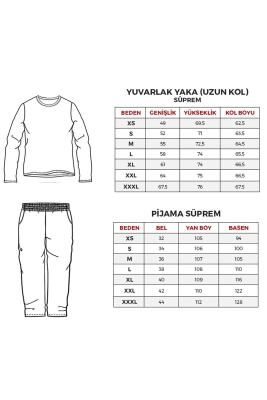 Yeni Sezon Parça Renkli Kışlık Ekek Pijama Takım - 7