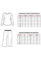 Yeni Sezon Uzun Kol Kadın Pijama Takım - 7