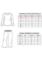 Yeni Sezon Uzun Kol Kadın Pijama Takım - 11