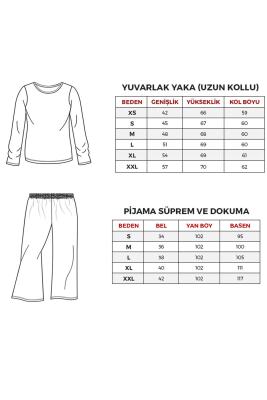 Yeni Sezon Uzun Kol Kadın Pijama Takım - 11
