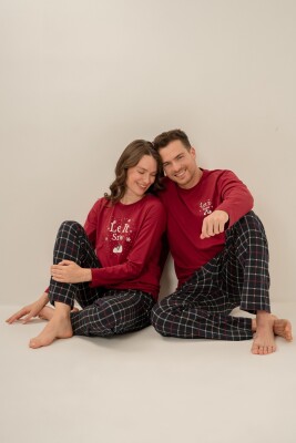 Yılbaşı Özel Erkek Pijama Takım, %100 Pamuk - 1