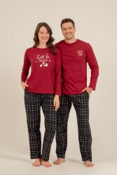 Yılbaşı Özel Erkek Pijama Takım, %100 Pamuk - 5
