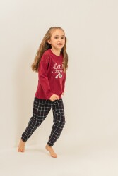 Yılbaşı Özel Kız Çocuk Pijama Takım, %100 Pamuk - 5