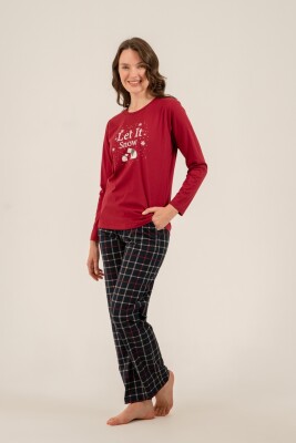 Yılbaşı Özel Kız Çocuk Pijama Takım, %100 Pamuk - 21