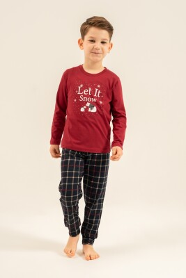 Yılbaşı Özel Kız Çocuk Pijama Takım, %100 Pamuk - 11