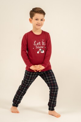 Yılbaşı Özel Kız Çocuk Pijama Takım, %100 Pamuk - 12